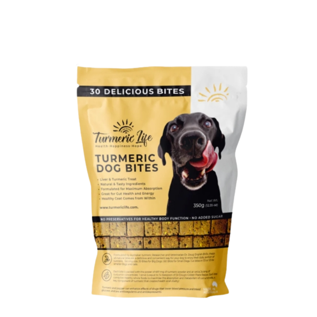 Bag of Turmeric Life Turmeric Dog Bites on a white background